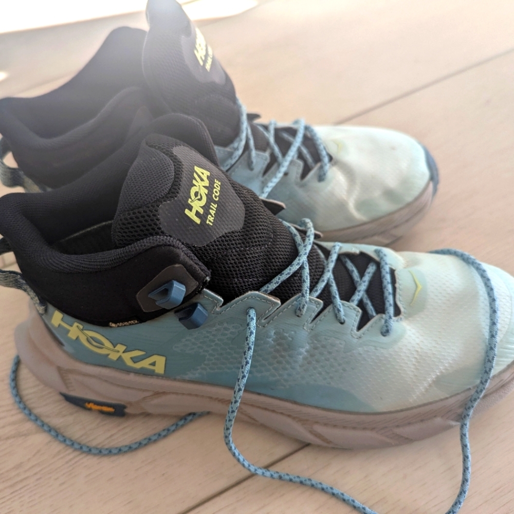 Hoka Trail Code Hiking Boots -blue glass/coastal. Women's Size 9.5. Nearly New!